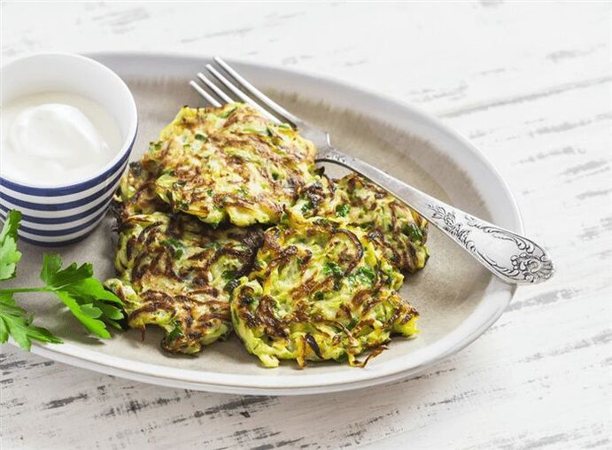 Pancakes with courgettes