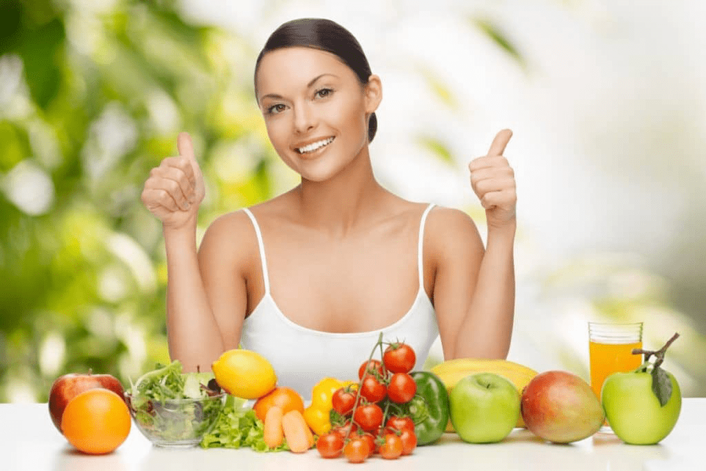 fruits and vegetables on a diet